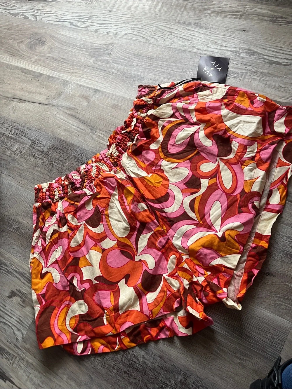 Ava & Viv Retro Floral Shorts in Pink, Orange & Cream